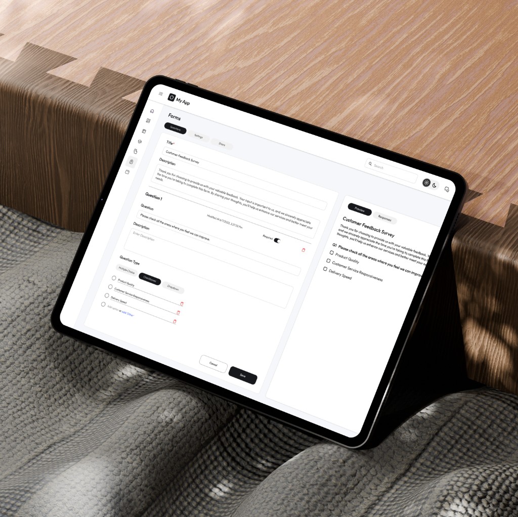 Micro-interaction SaaS application preview